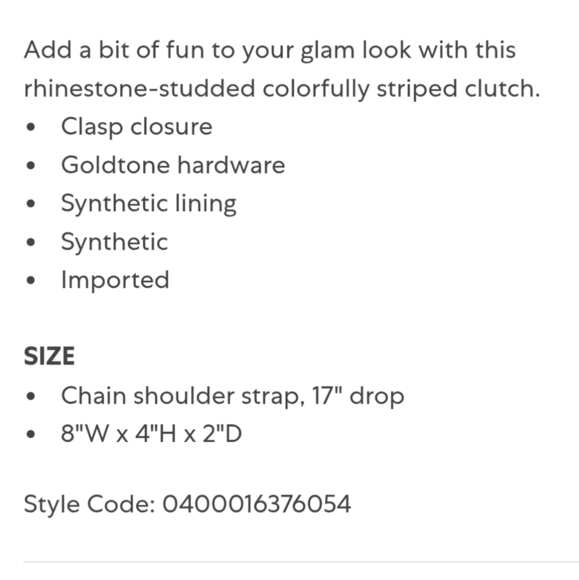 NWT Jill & Ally Multicolor Rhinestone Convertible Rainbow Clutch Purse B… - Picture 10 of 10